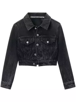 Alexander Wang укороченная джинсовая куртка, серый