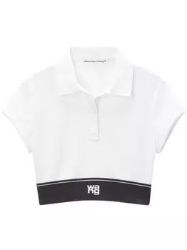 Alexander Wang укороченная рубашка поло Cheerleader, белый