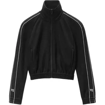 Alexander Wang Укороченная спортивная куртка T By с логотипом и тесьмой, черная