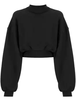 Alexander Wang укороченная толстовка с высоким воротником, черный