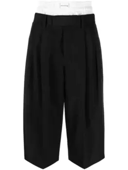 Alexander Wang укороченные брюки с двойным поясом, черный