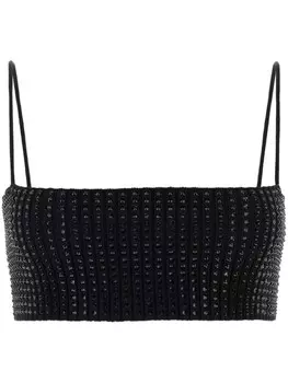 Alexander Wang укороченный декорированный топ, черный