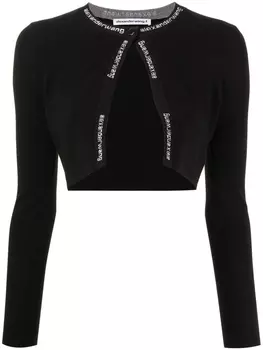 Alexander Wang укороченный кардиган с логотипом, черный
