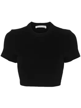 Alexander Wang укороченный топ с тисненым логотипом, черный