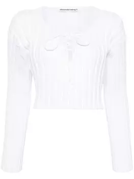 Alexander Wang укороченный топ в рубчик, белый
