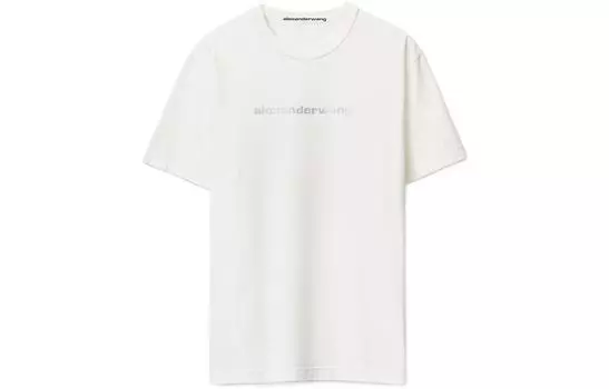 Alexander Wang Женская белая футболка с заниженной линией плеч, осень-зима 22