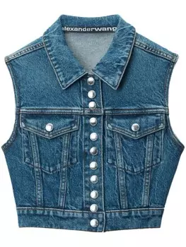 Alexander Wang жилет дальнобойщика джинсовая куртка, синий