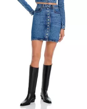 Alexanderwang.t Джинсовая мини-юбка с застежкой спереди, синий