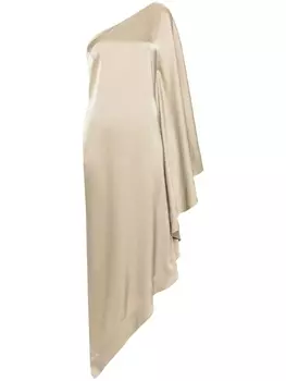 Alexandre Vauthier атласное платье миди асимметричного кроя, нейтральный цвет