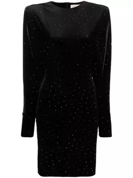 Alexandre Vauthier бархатное платье с заклепками, черный