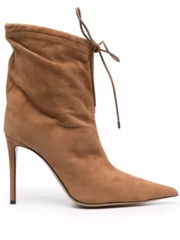 Alexandre Vauthier ботильоны со шнуровкой и заостренным носком, нейтральный цвет