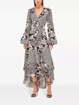 Alexis платье миди Zarela с абстрактным принтом, черный