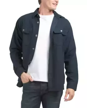 Alf 5146 Куртка-рубашка из матовой фланели Nn07, темно-синий