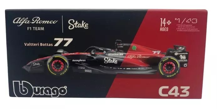 ALFA ROMEO C43 F1 2023 ШЛЕМ В. Боттас ББураго 1:43 Bburago