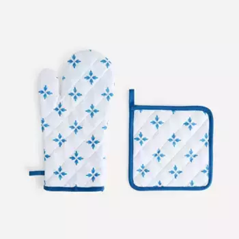 Alfama El Corte Ingls, набор варежек и прихватки, синий