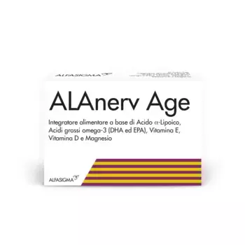 Alfasigma Alanerv Age 20, мягкие желатиновые капсулы, антиоксидантная добавка с липоевой кислотой омега-3 и магнием