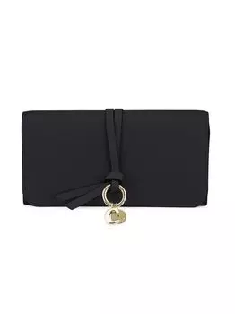 Алфавитный кожаный клатч Chlo, черный