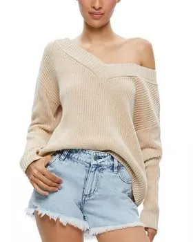 Alice + olivia Alita Свободный свитер из смесовой шерсти, коричневый