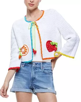 Alice + olivia Anderson Кардиган с завязками, белый