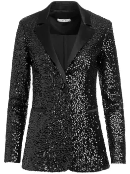 alice + olivia блейзер Breann с пайетками, черный