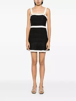 Alice + olivia Clarine платье с квадратным вырезом и складками, черный