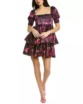 Alice + olivia Emmalou многоуровневое мини-платье, черный