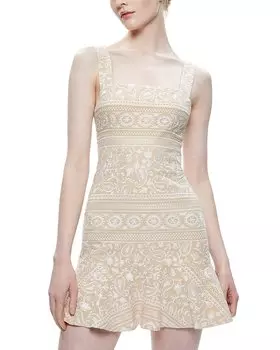 Alice + olivia Kaidra Мини-платье с заниженной талией, коричневый