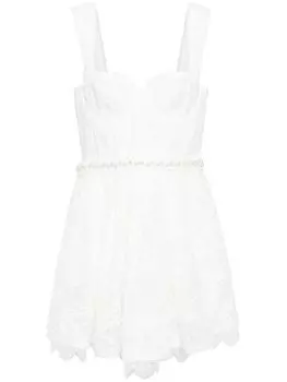 Alice + olivia мини-платье Hope из цветочного кружева, белый