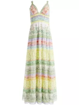 alice + olivia платье макси Karolina со вставками, желтый