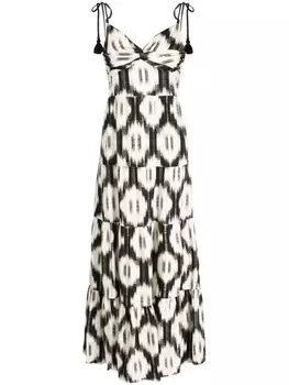 alice + olivia платье макси Katara с драпировкой, черный