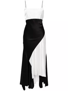 alice + olivia платье миди Rosa асимметричного кроя, черный