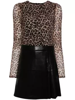 Alice + olivia платье мини Chara, коричневый