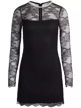 Alice + olivia платье-мини Delora с кружевным верхом, черный