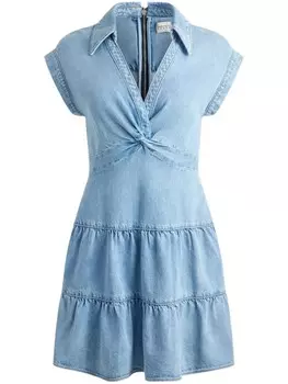 Alice + olivia платье мини Mila с драпировкой и V-образным вырезом, синий