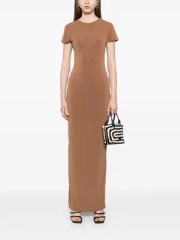 Alice + olivia платье с рукавами кап, коричневый