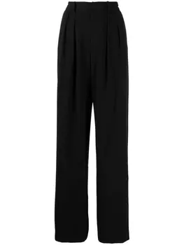 alice + olivia pleat-detail wide-leg pants, черный