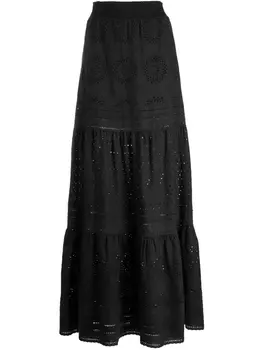 Alice + olivia ярусная юбка макси Reise, черный