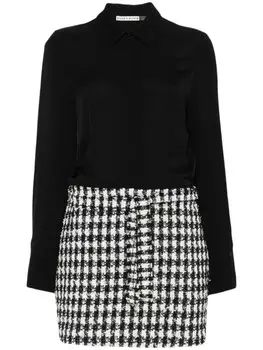 Alice + olivia рубашка миди платье, черный