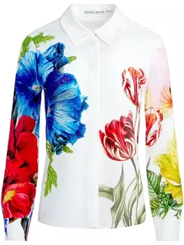 alice + olivia шелковая блузка Willa, белый