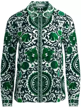 alice + olivia шелковая блузка Willa с графичным принтом, белый