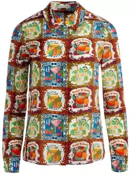 Alice + olivia шелковая рубашка Willa, оранжевый