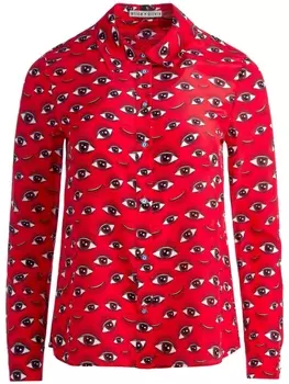 alice + olivia шелковая рубашка Willa с принтом, красный