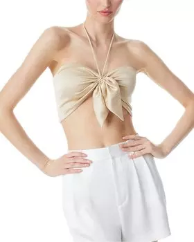 Alice + olivia Топ Livia Halter, коричневый