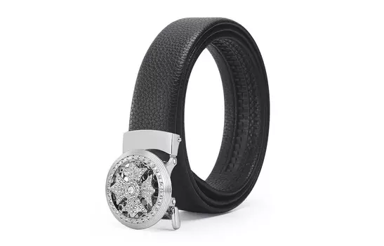 ALIEN BANG Ремень мужской из коровьей кожи, черный, 3,4 см