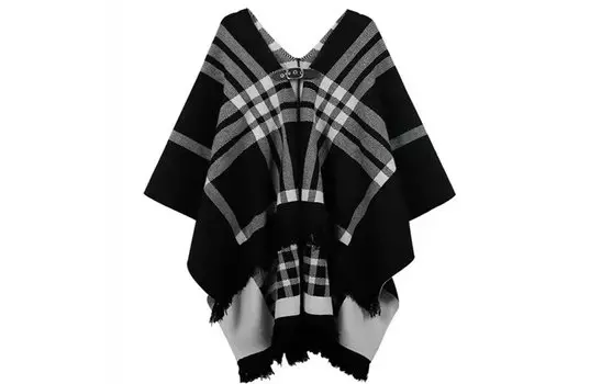 ALIEN BANG Women Shawl, Двусторонняя черно-белая.