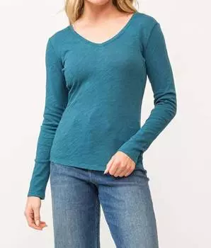 Алина Свободный крой Базовый топ в Темно-бирюзовом цвете DEAR JOHN DENIM