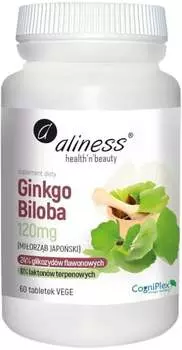 Aliness, Ginkgo Biloba (Гинкго билоба), 60 таб. MedicaLine
