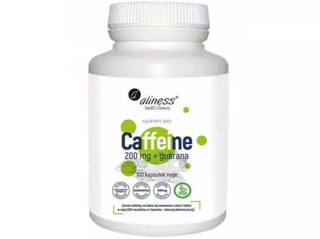 Aliness, Кофеин 200мг с гуараной, 100 капсул
