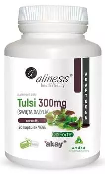 Aliness, Tulsi 300 мг (Святой базилик) экстракт 90 веганских капсул