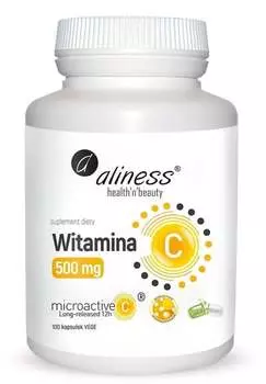 Aliness, Витамин С 500 мг Микорактив 12ч, 100 капсул